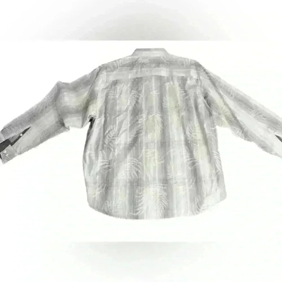 Mens Tommy Bahama Size‎ Large L Gray Floral Pattern Long Sleeved Button Down EUC - Picture 5 of 14